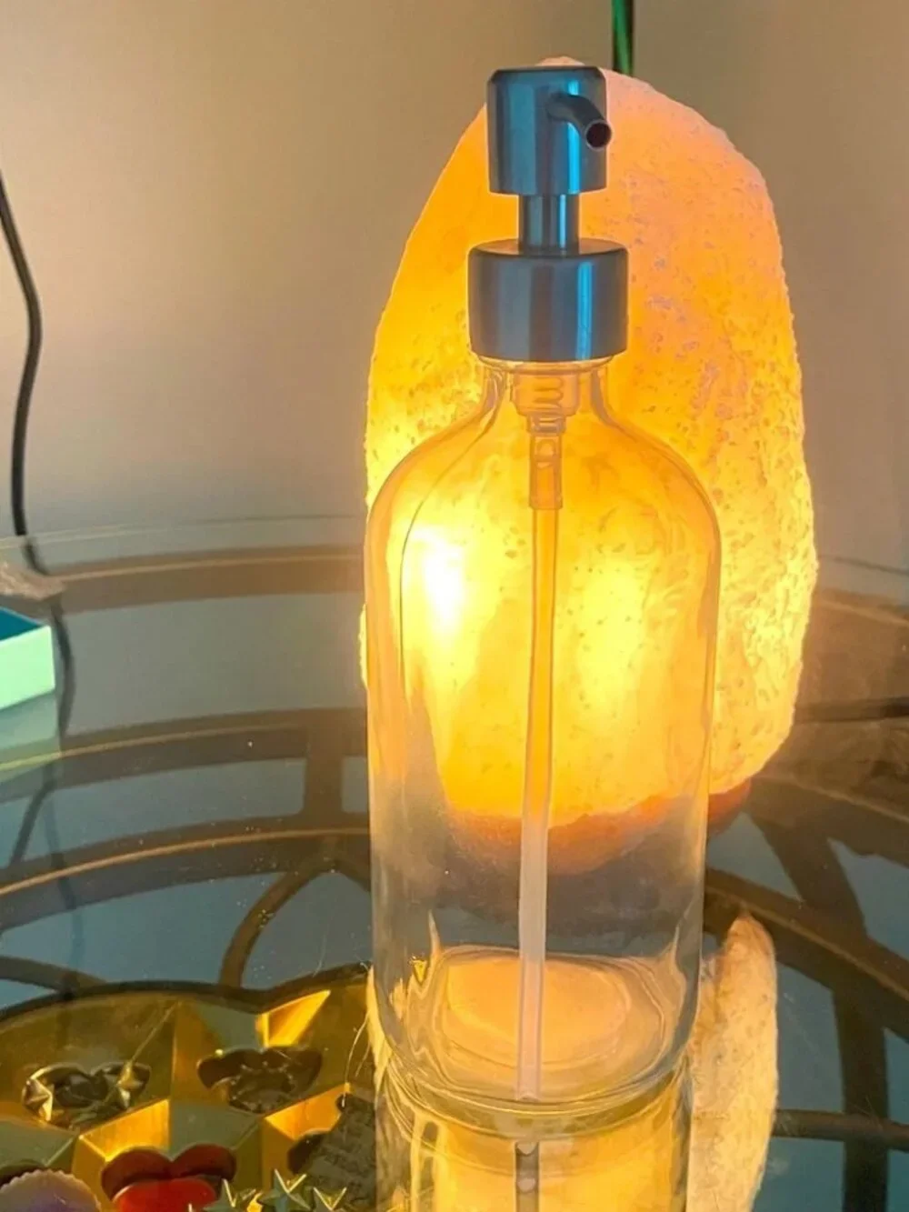 Large Clear Glass Soap Dispenser